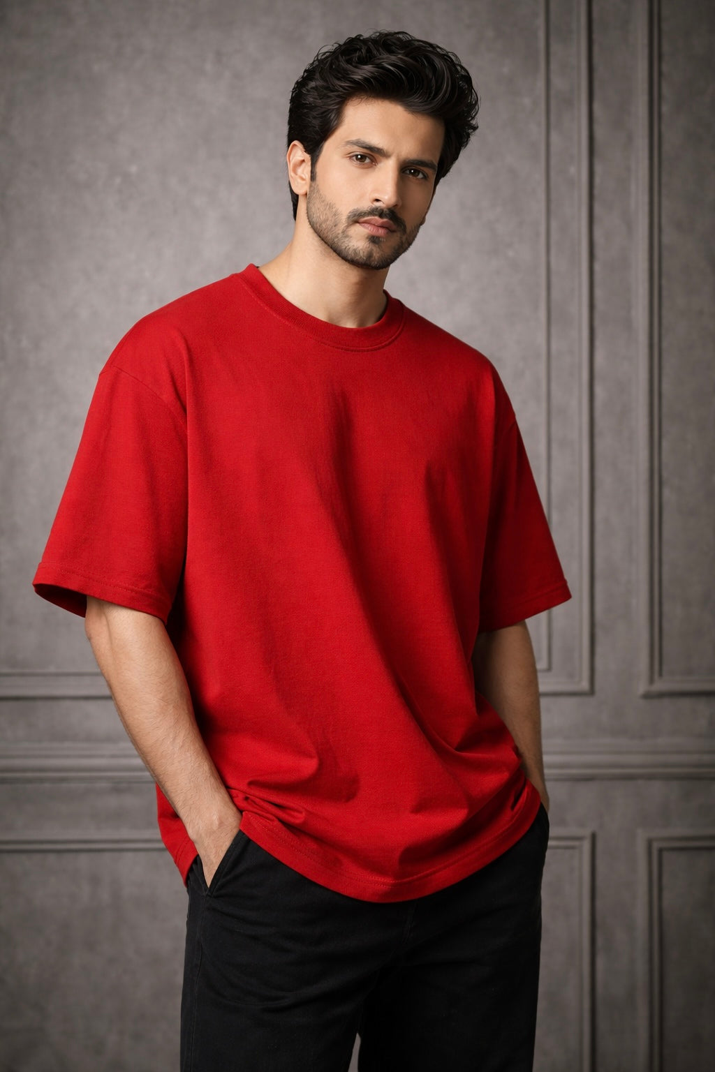 Zwuri Men Solids Oversized Tee