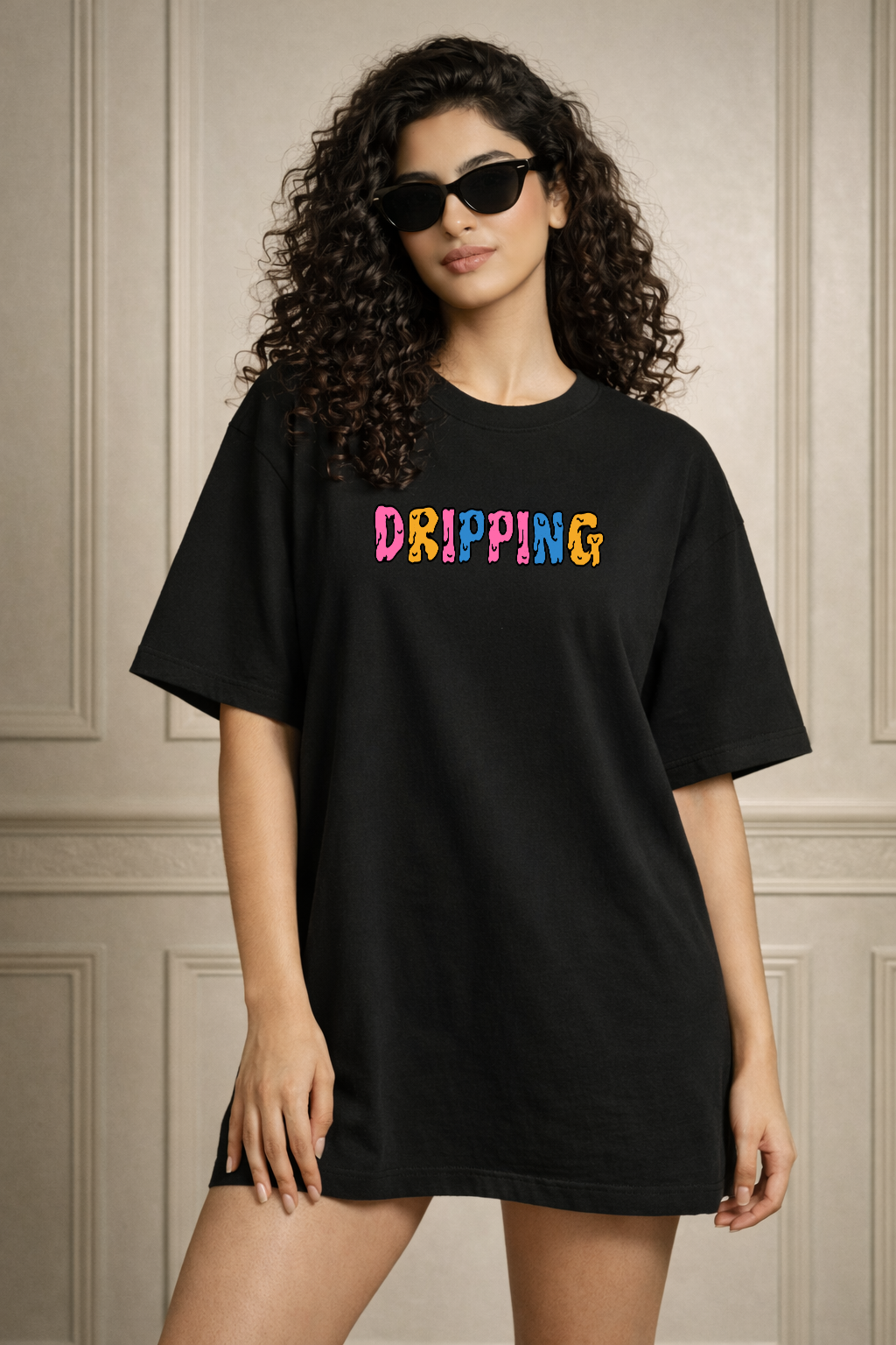 Zwuri Women Dripping Oversized Tee