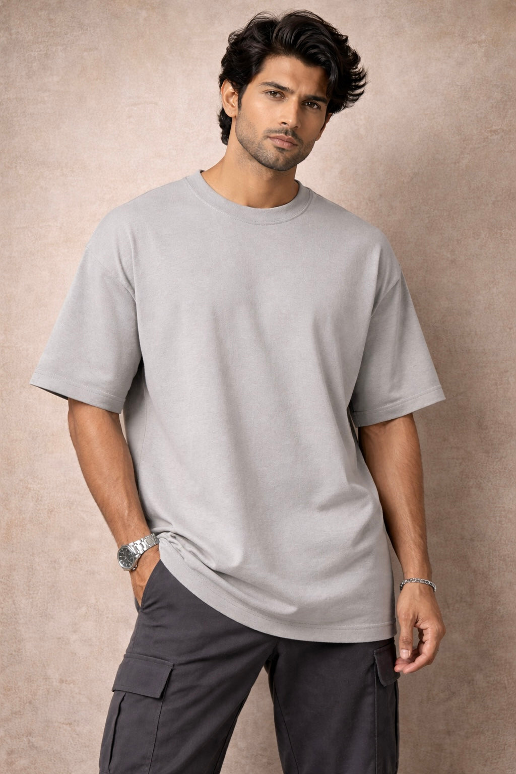 Zwuri Men Solids Oversized Tee