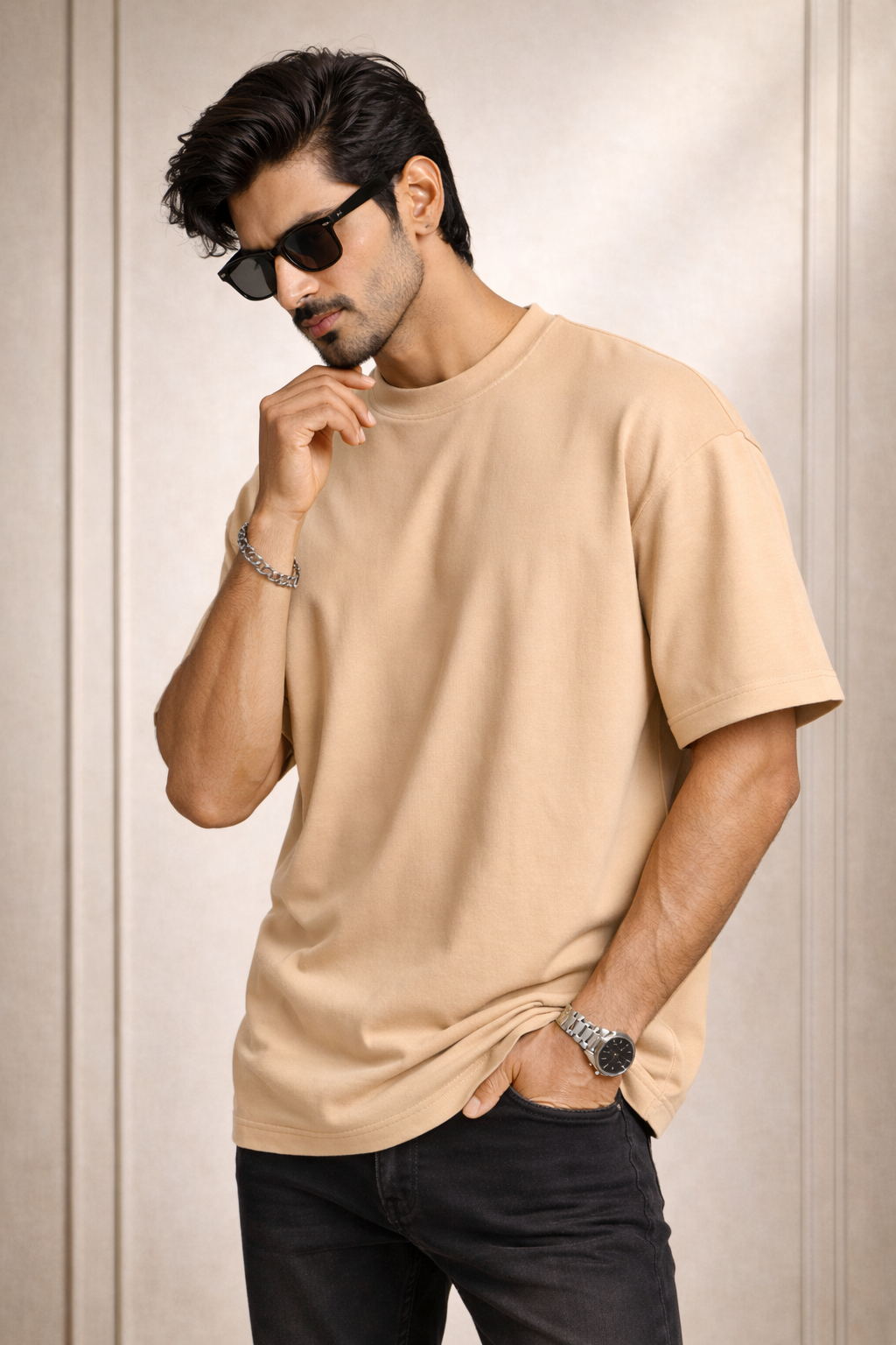 Zwuri Men Solids Oversized Tee