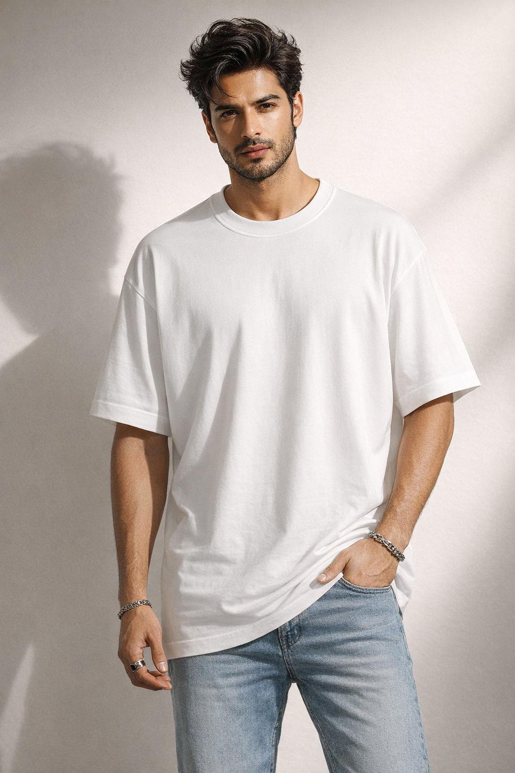 Zwuri Men Solids Oversized Tee