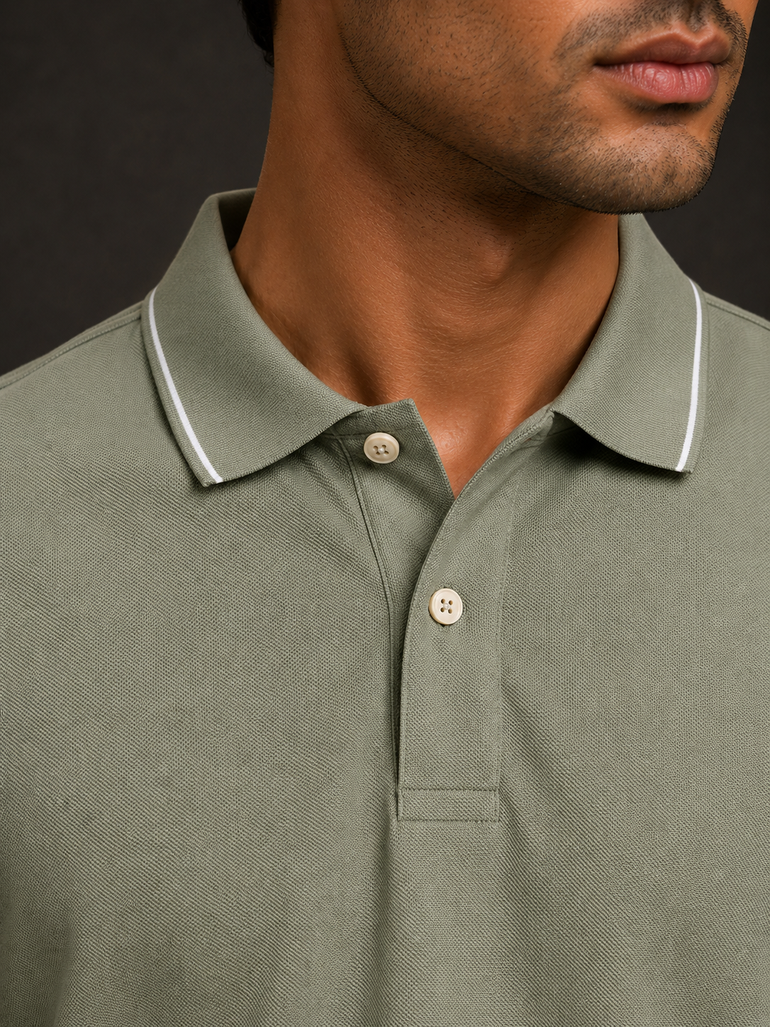ZWURI Men’s Bird Eye Collared Polo T-Shirt