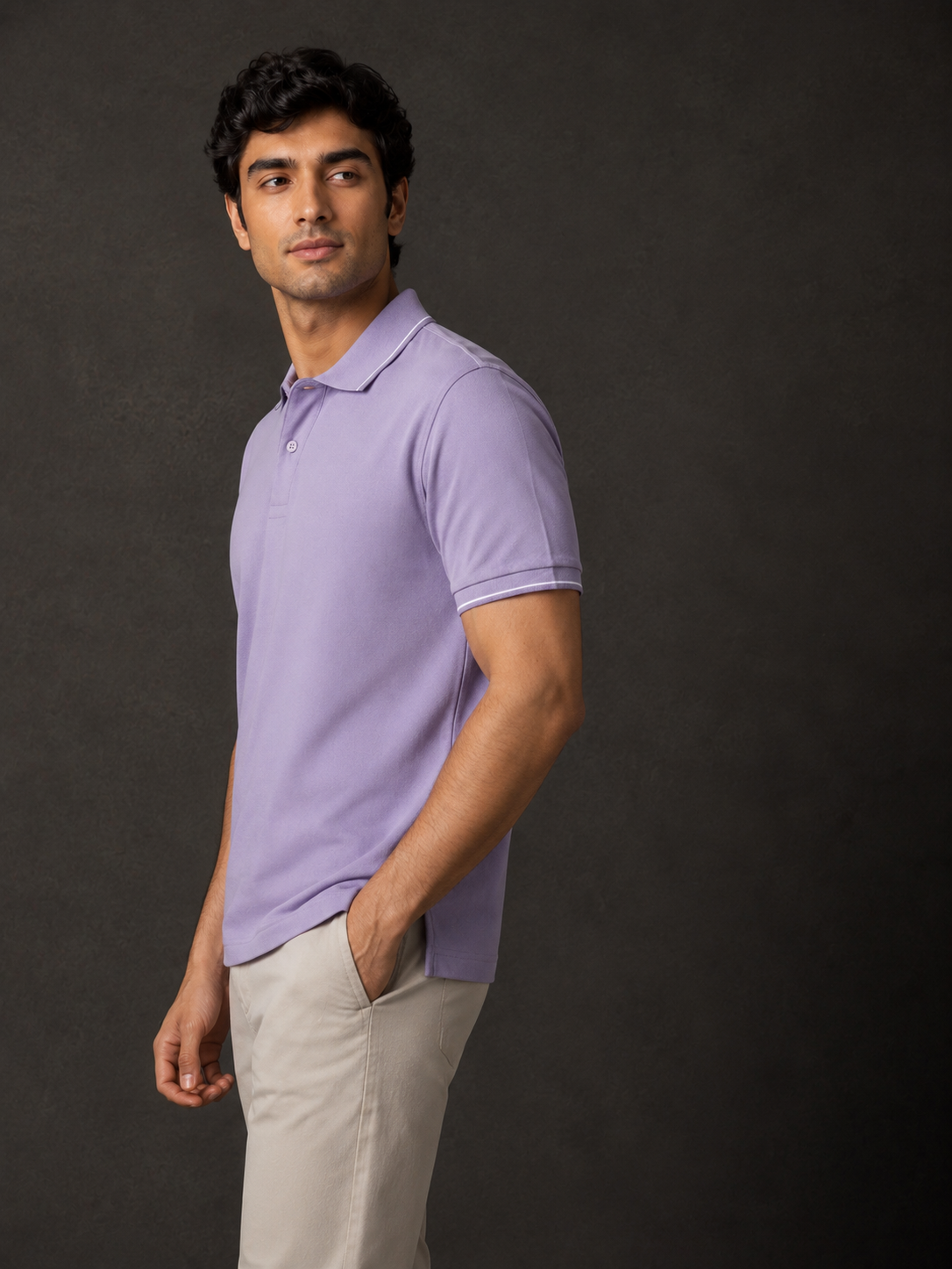 ZWURI Men’s Bird Eye Collared Polo T-Shirt