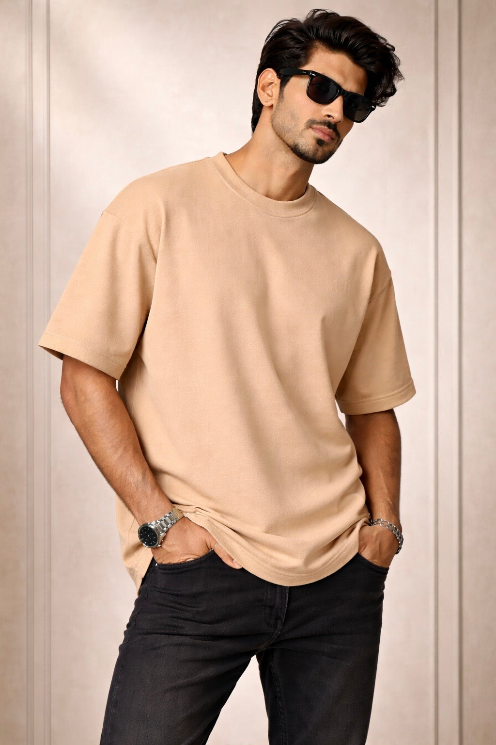 Zwuri Men Solids Oversized Tee
