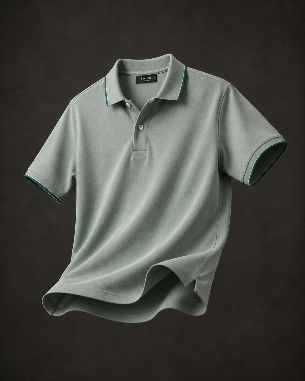 ZWURI Men’s Bird Eye Collared Polo T-Shirt