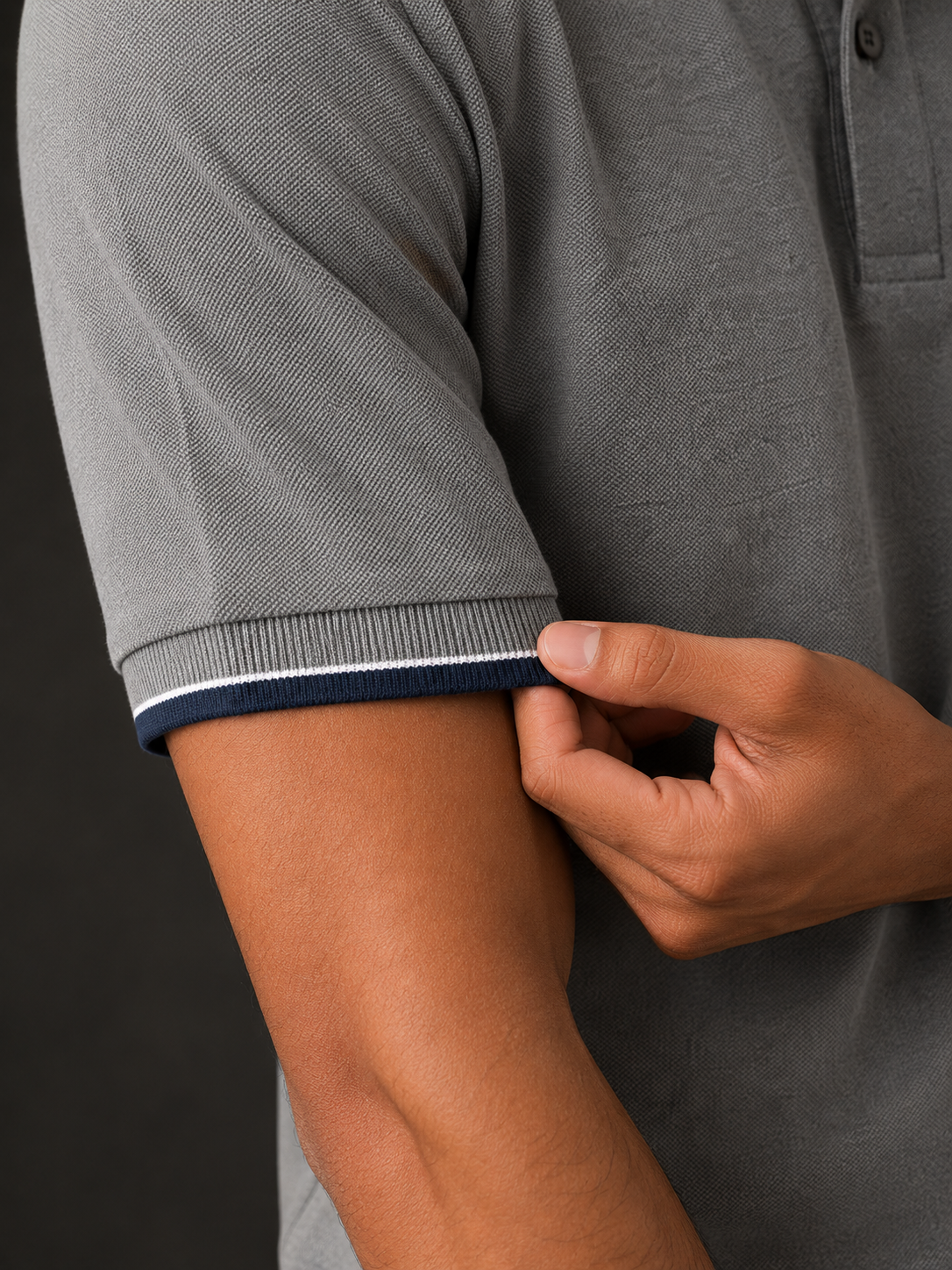 ZWURI Men’s Bird Eye Collared Polo T-Shirt