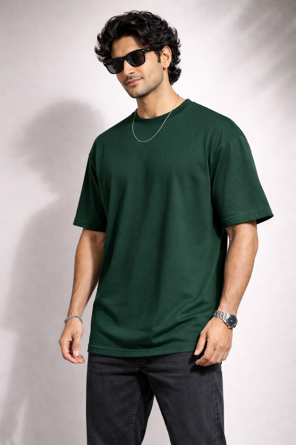 Zwuri Men Solids Oversized Tee