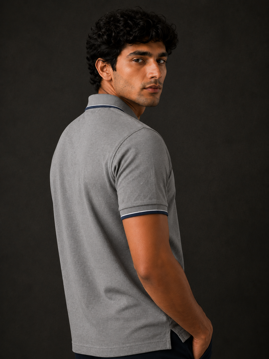 ZWURI Men’s Bird Eye Collared Polo T-Shirt