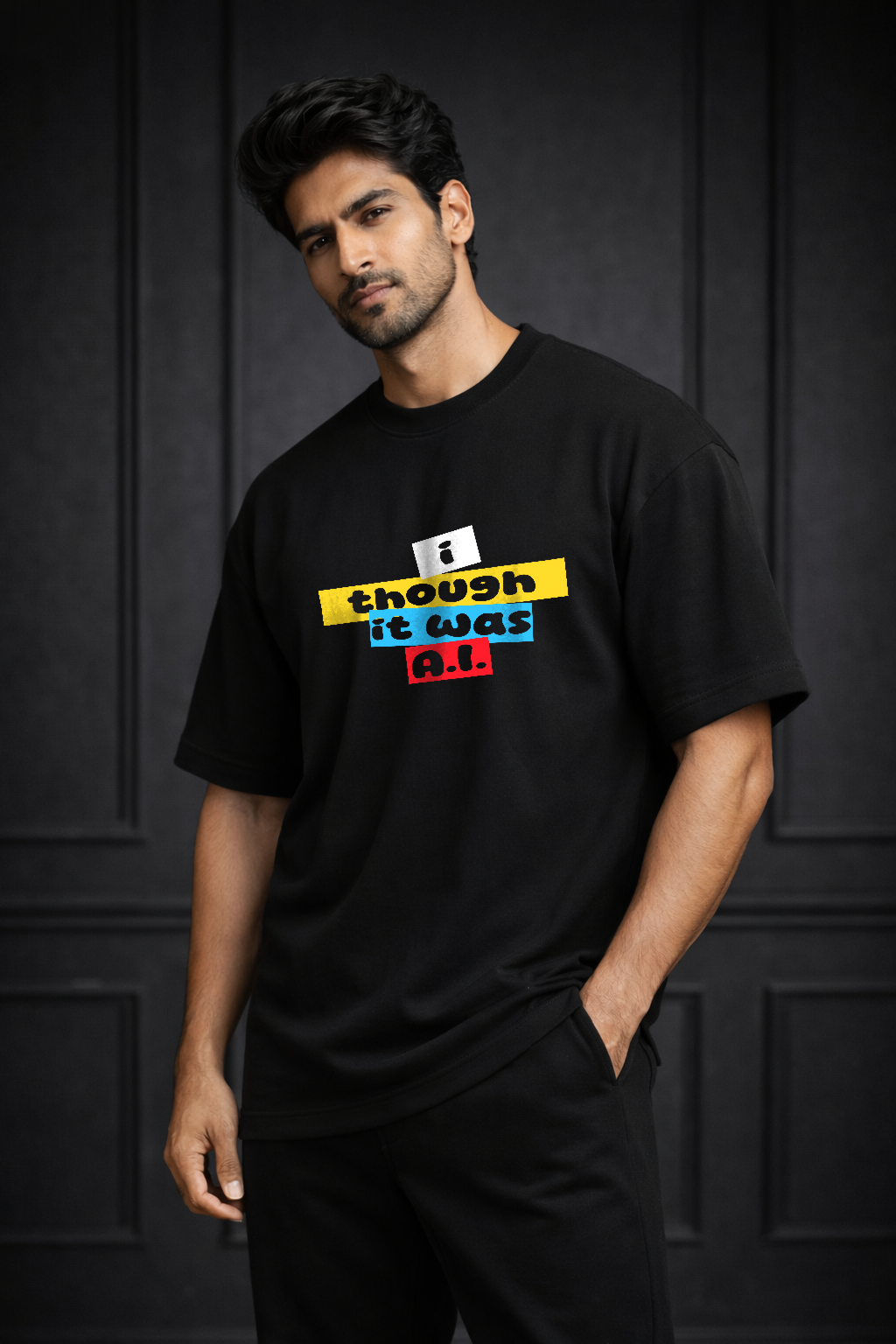 Zwuri Men It Was AI Oversized Tee