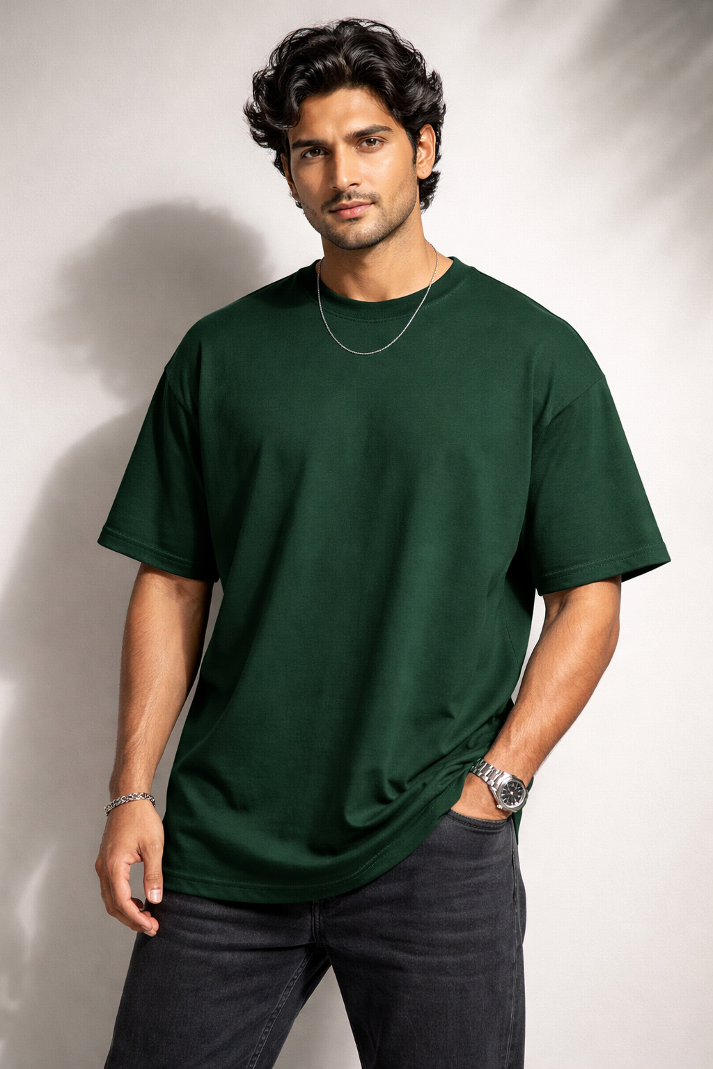 Zwuri Men Solids Oversized Tee