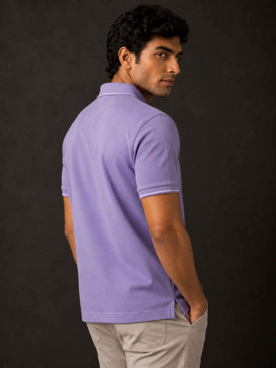 ZWURI Men’s Bird Eye Collared Polo T-Shirt