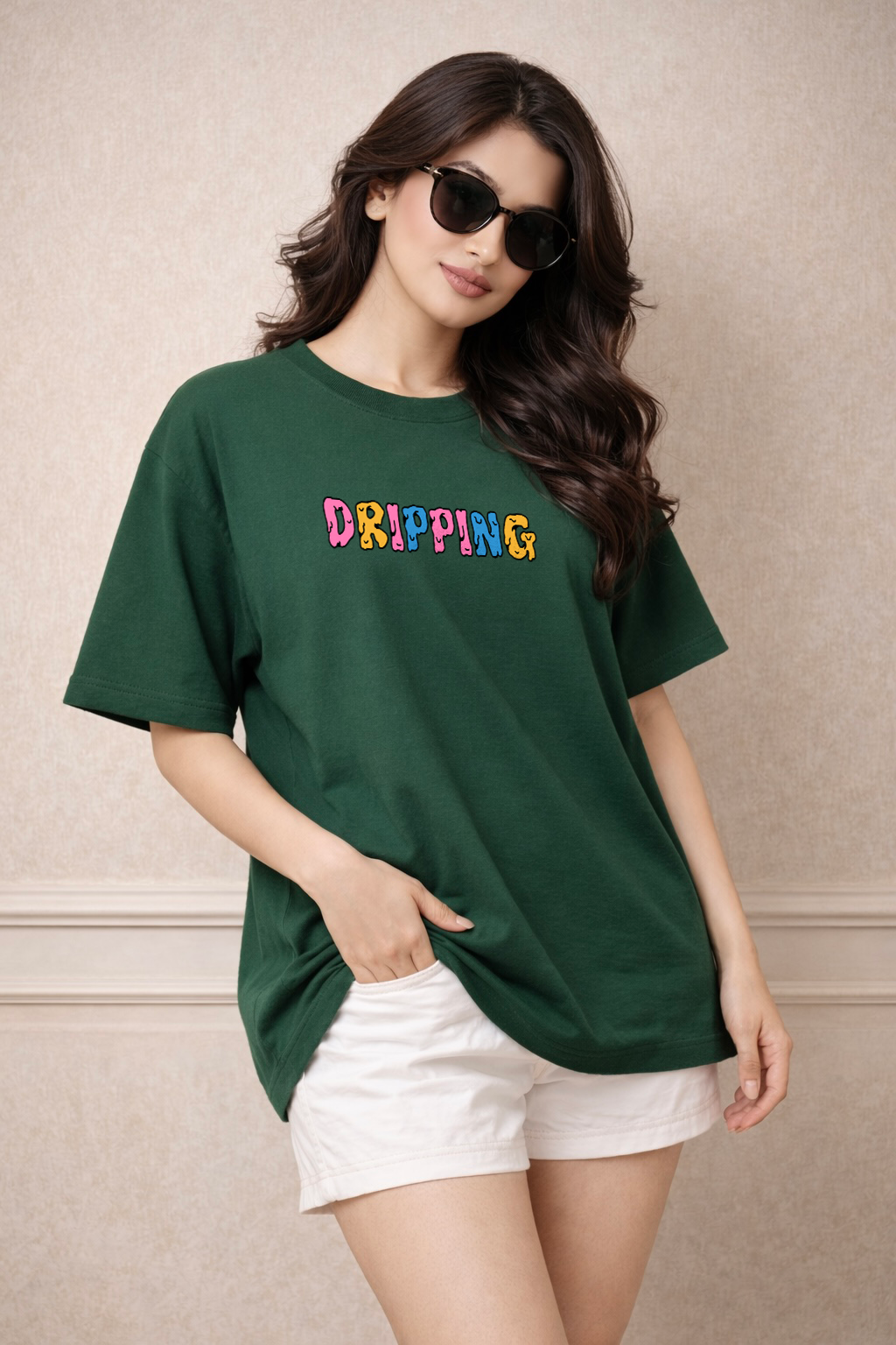 Zwuri Women Dripping Oversized Tee