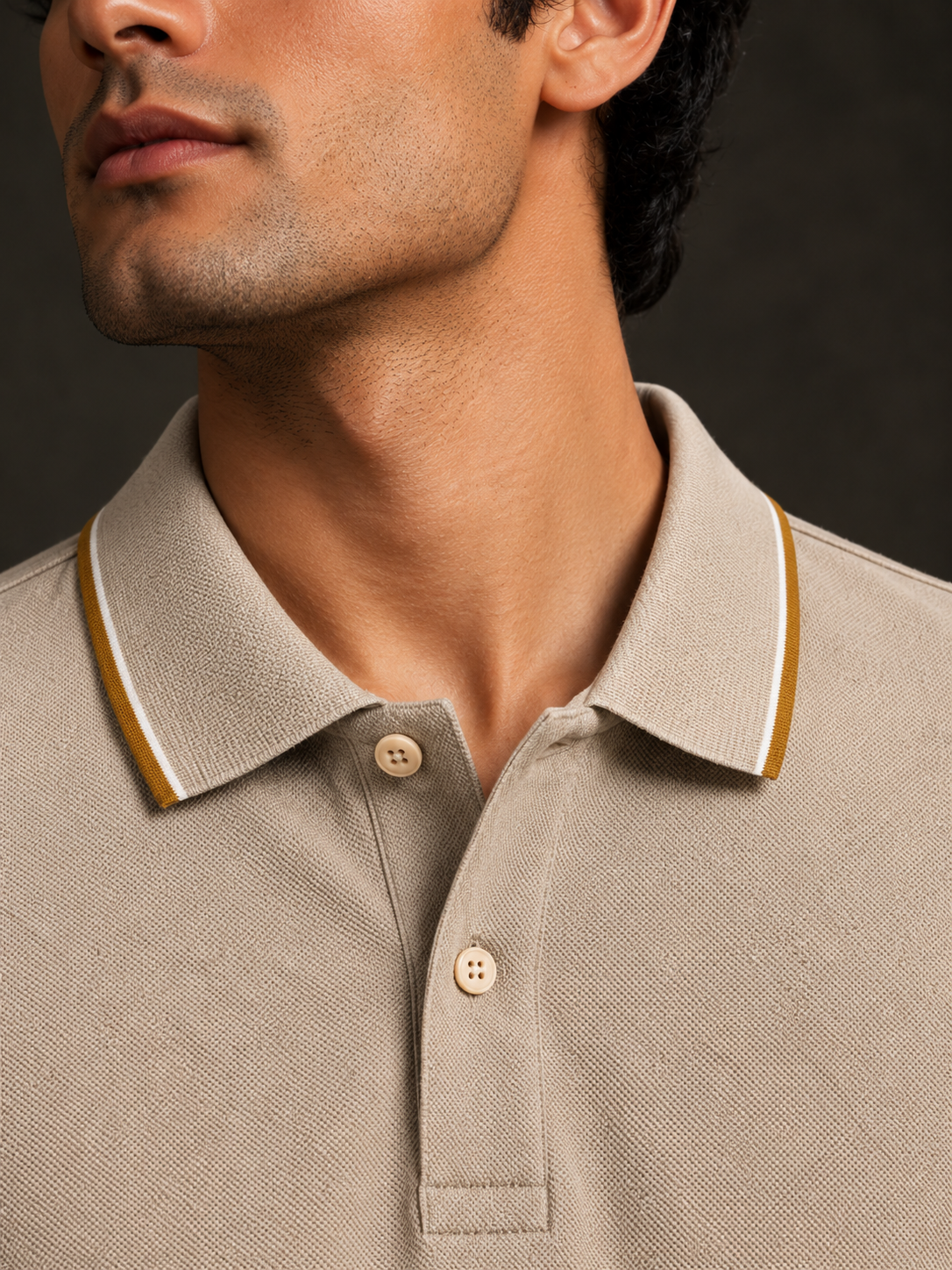 ZWURI Men’s Bird Eye Collared Polo T-Shirt