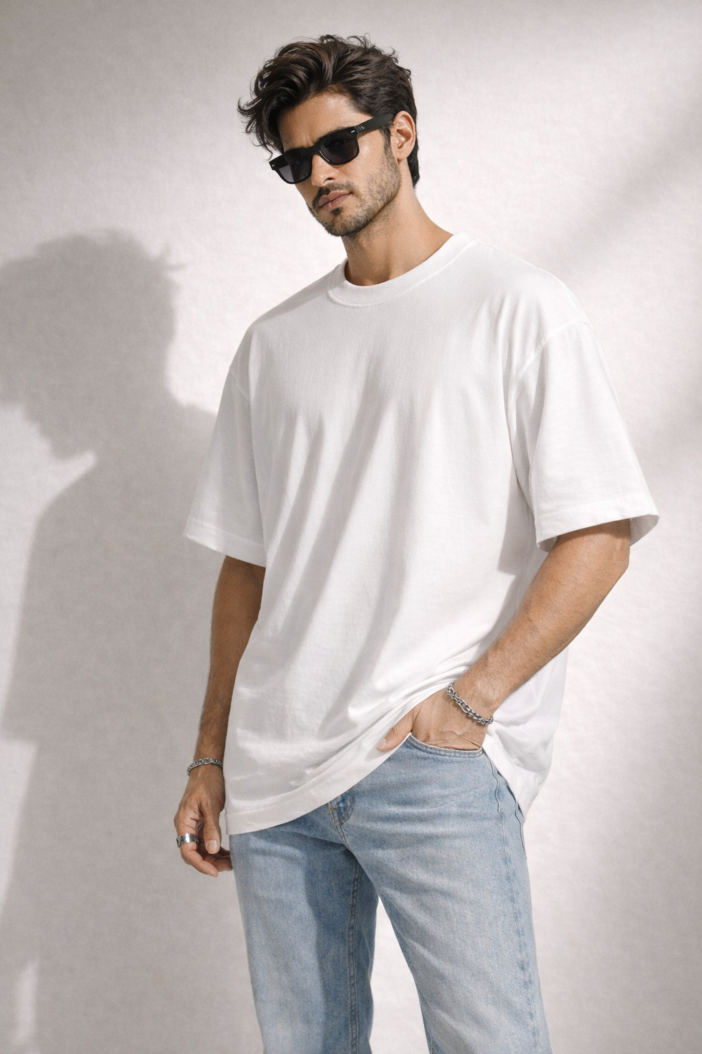 Zwuri Men Solids Oversized Tee