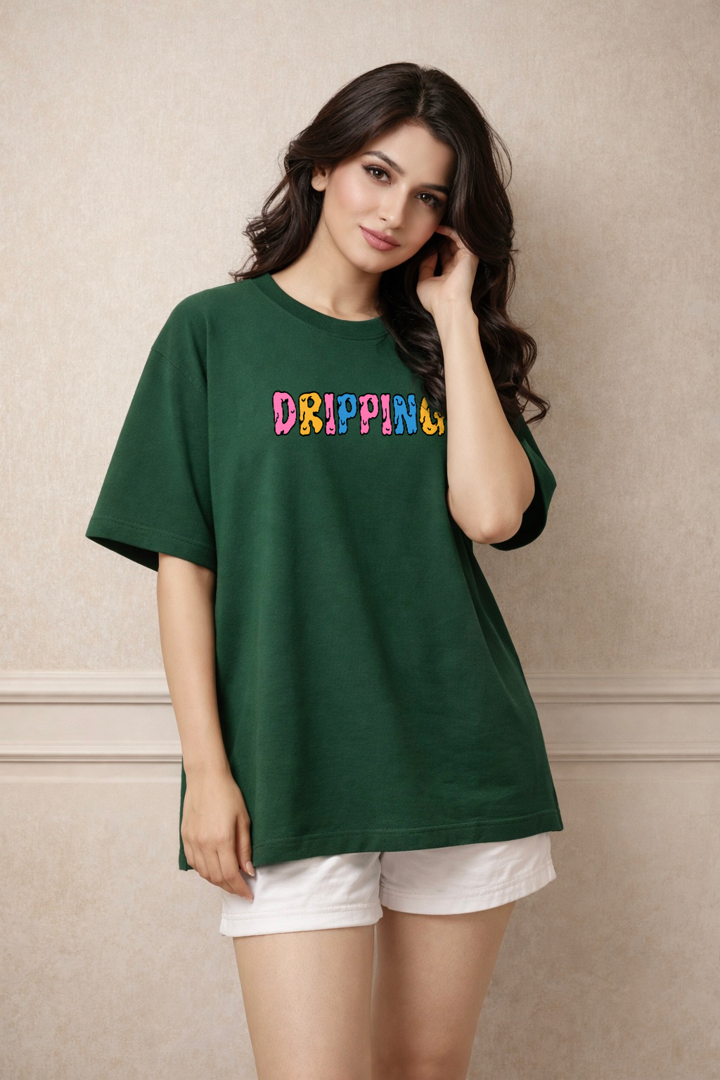 Zwuri Women Dripping Oversized Tee