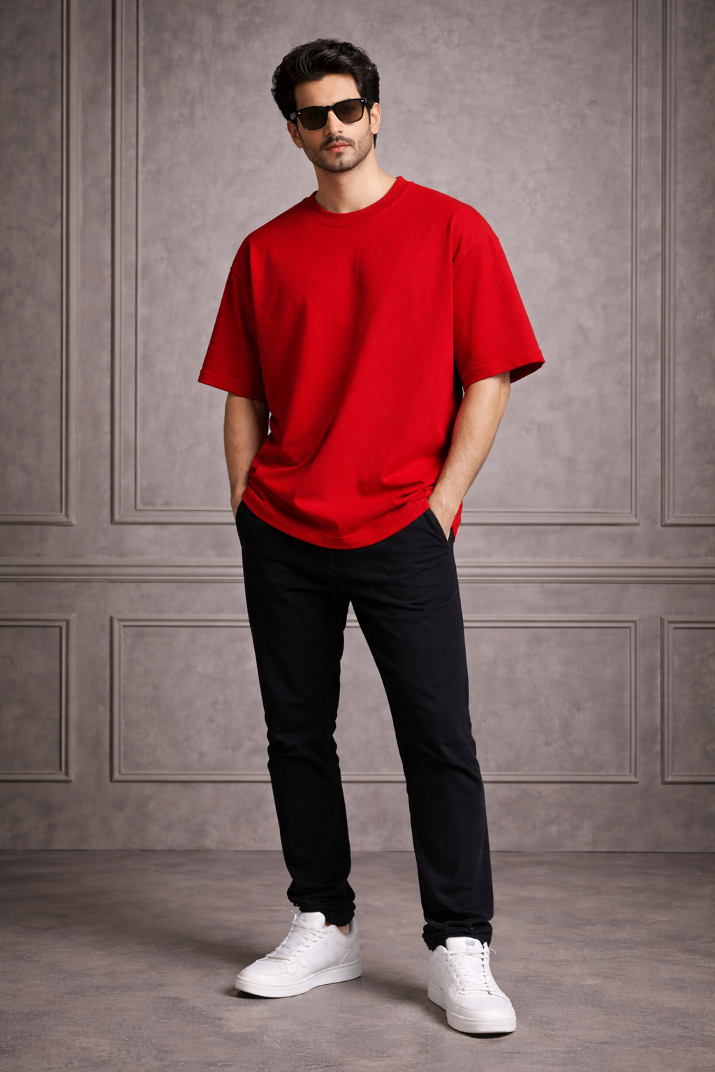 Zwuri Men Solids Oversized Tee