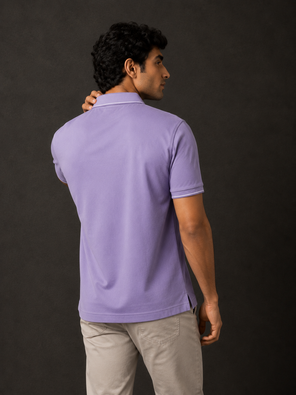 ZWURI Men’s Bird Eye Collared Polo T-Shirt