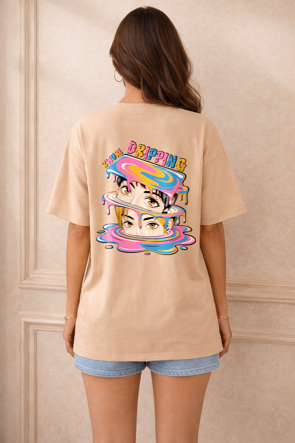 Zwuri Women Dripping Oversized Tee