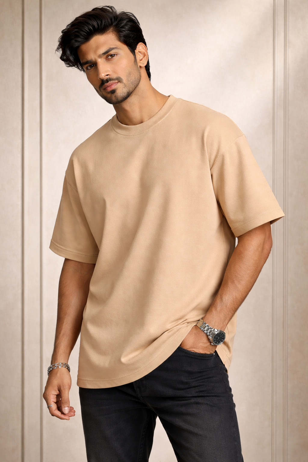 Zwuri Men Solids Oversized Tee