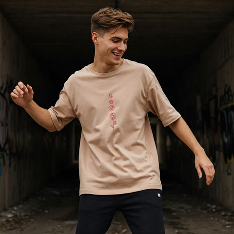 🌹 Roses Minimal Oversized T-Shirt for Men by Zwuri