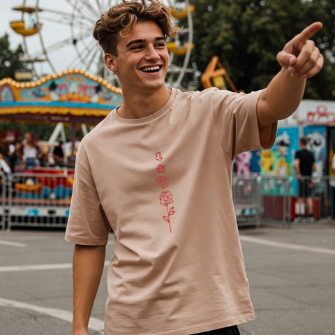 🌹 Roses Minimal Oversized T-Shirt for Men by Zwuri