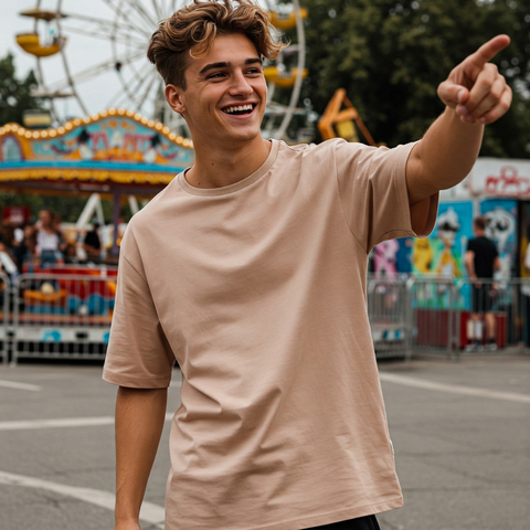 Classic Oversized Tee for Men – Crimson Red Solid & Statement-Free by Zwuri