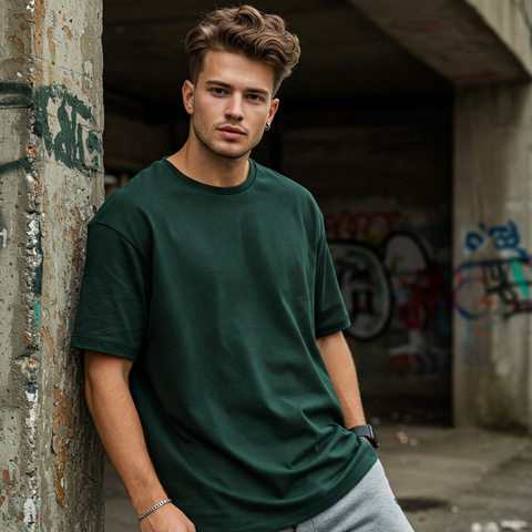 Classic Oversized Tee for Men – Crimson Red Solid & Statement-Free by Zwuri