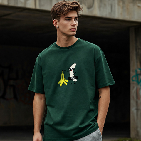 🍌 Banana Attitude Oversized Graphic T-Shirt For Men by Zwuri
