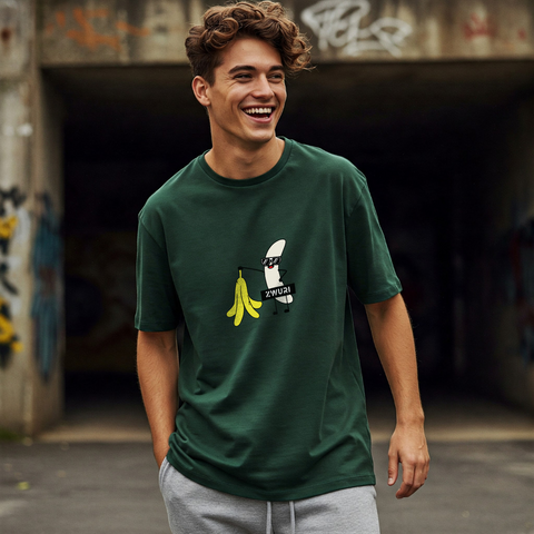 🍌 Banana Attitude Oversized Graphic T-Shirt For Men by Zwuri