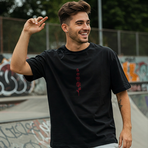 🌹 Roses Minimal Oversized T-Shirt for Men by Zwuri