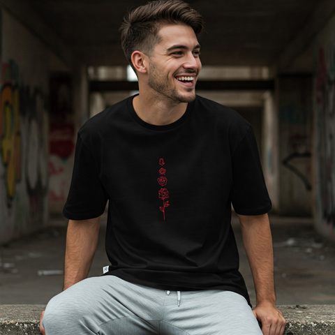 🌹 Roses Minimal Oversized T-Shirt for Men by Zwuri