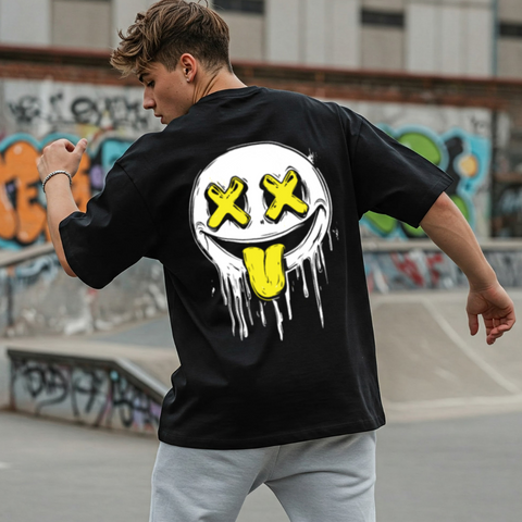 😜 Smile Drip Oversized T-Shirt for men by Zwuri