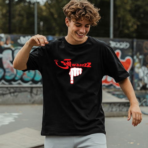 🔥 Aawaz Neeche Oversized Graphic T-Shirt For Men by Zwuri