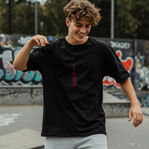 🌹 Roses Minimal Oversized T-Shirt for Men by Zwuri