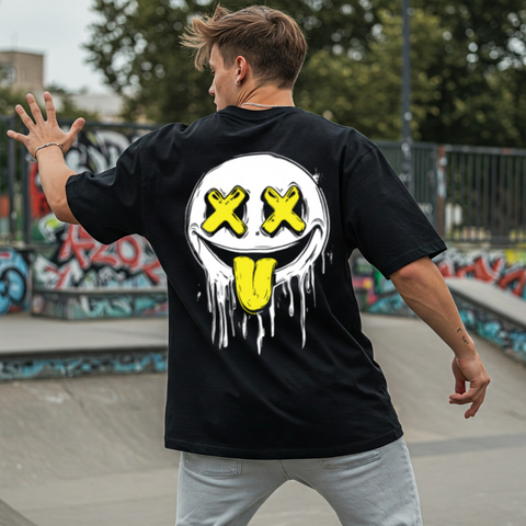 😜 Smile Drip Oversized T-Shirt for men by Zwuri