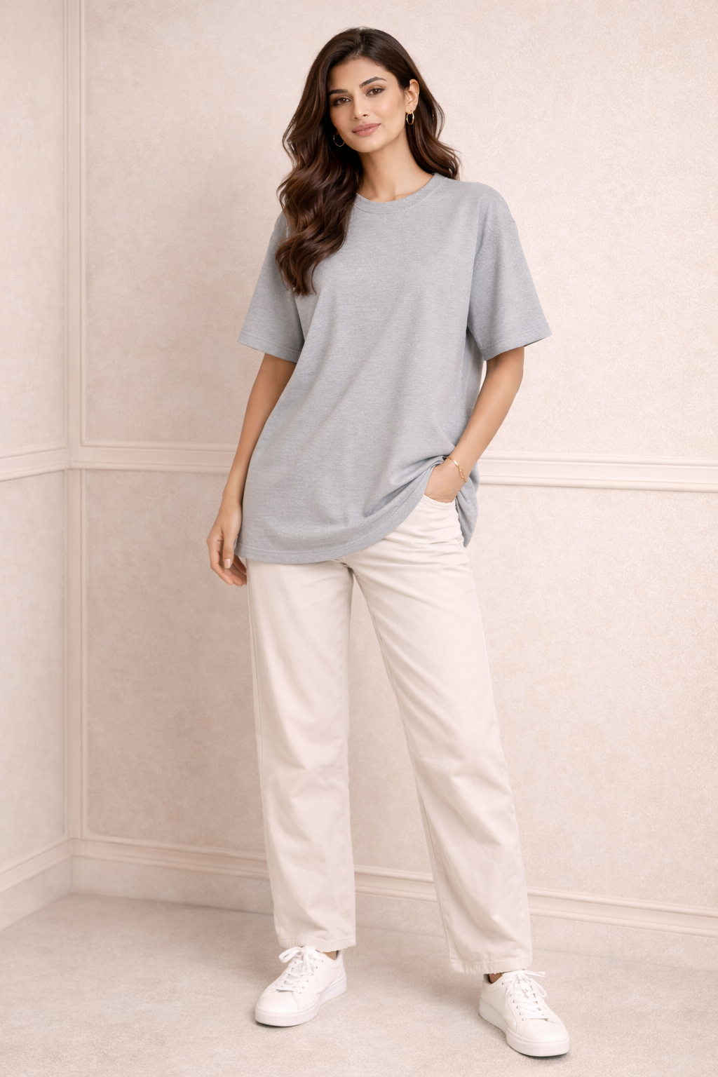 Zwuri Women Solids Oversized Tee