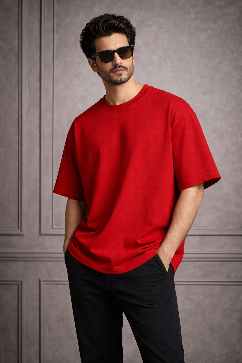 Zwuri Men Solids Oversized Tee