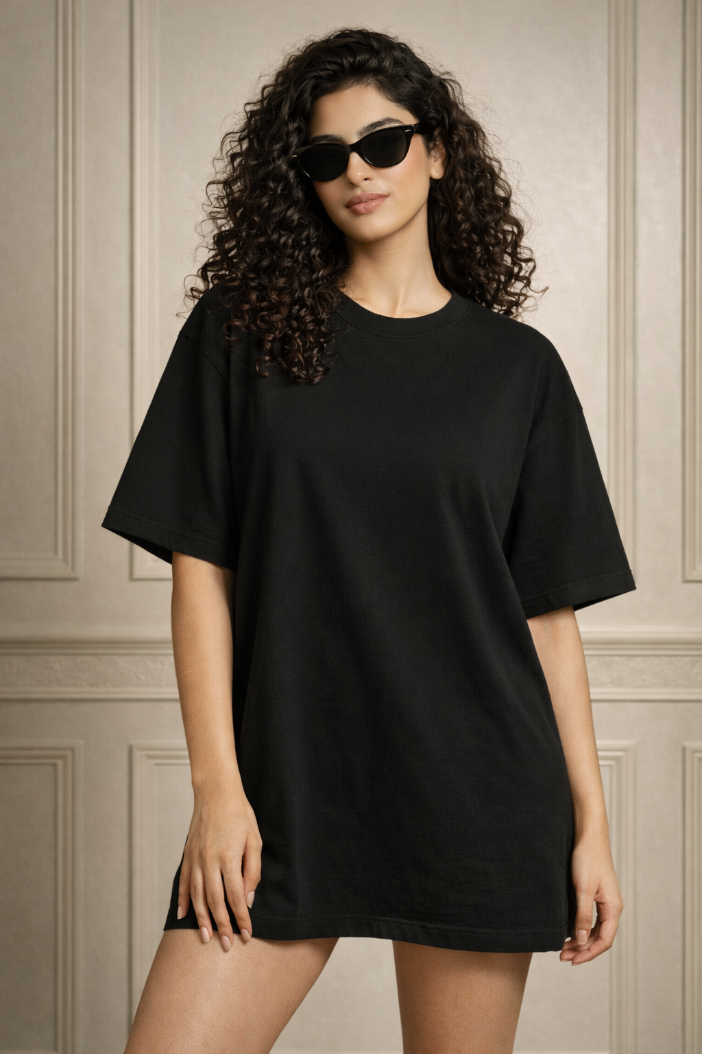 Zwuri Women Solids Oversized Tee