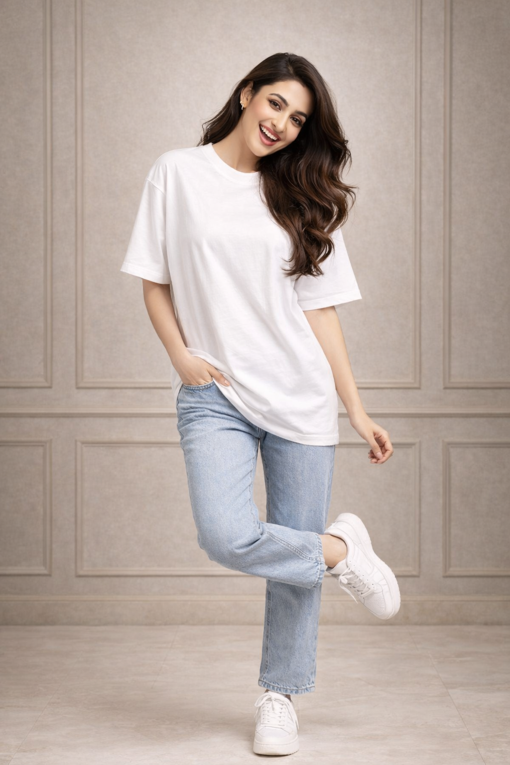 Zwuri Women Solids Oversized Tee