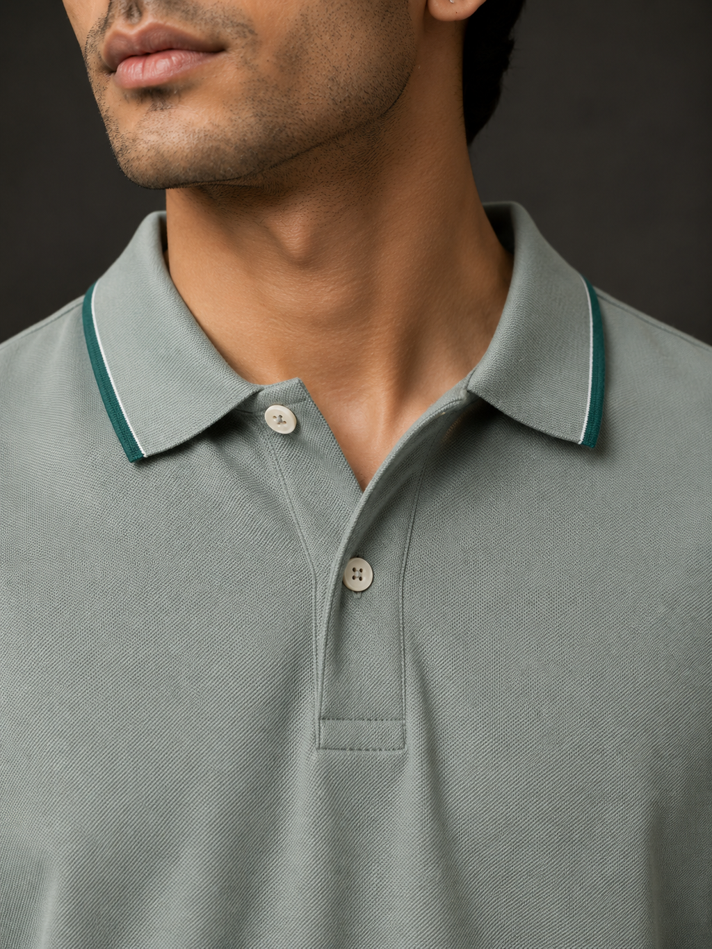 ZWURI Men’s Bird Eye Collared Polo T-Shirt