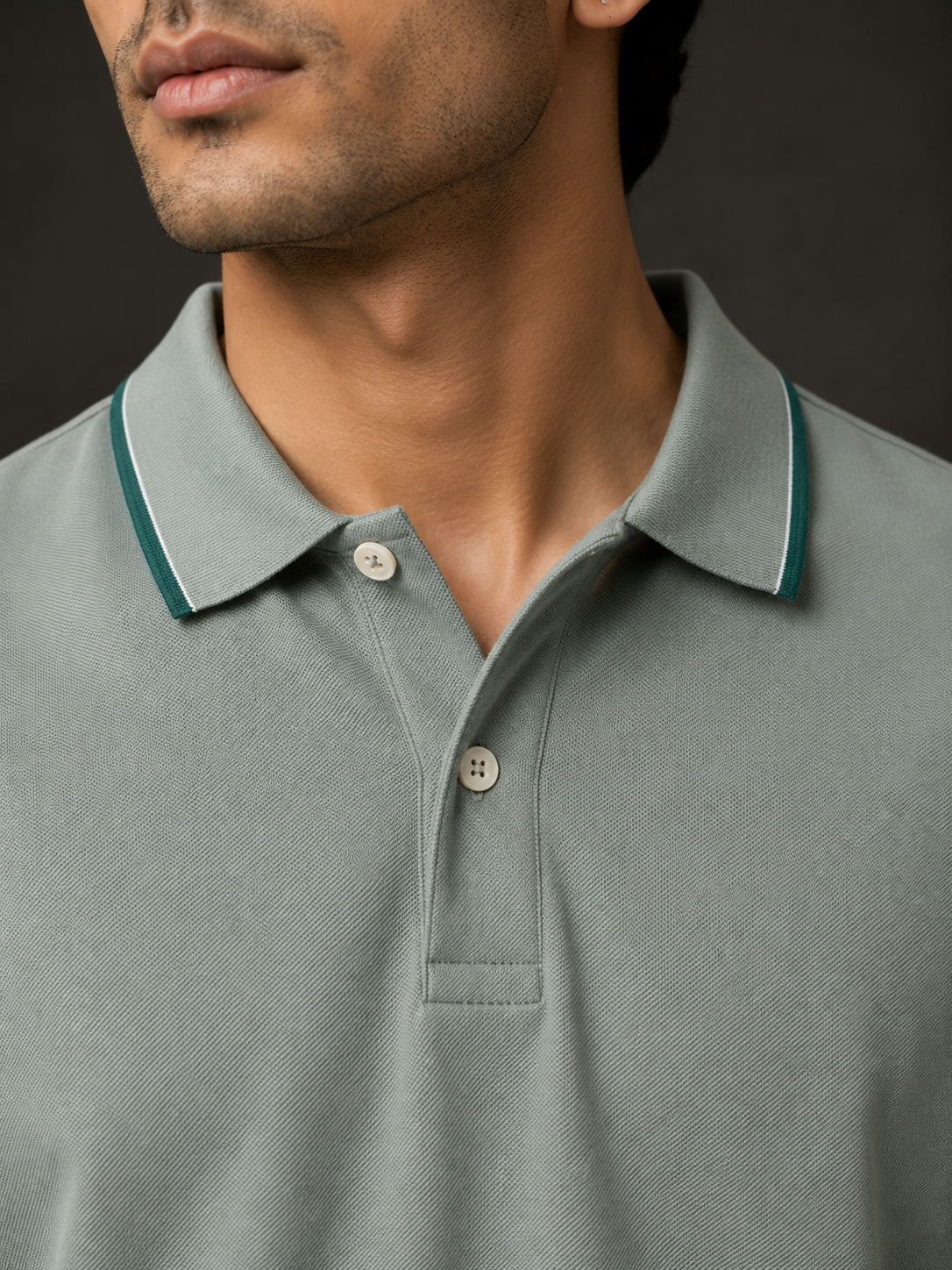 ZWURI Men’s Bird Eye Collared Polo T-Shirt