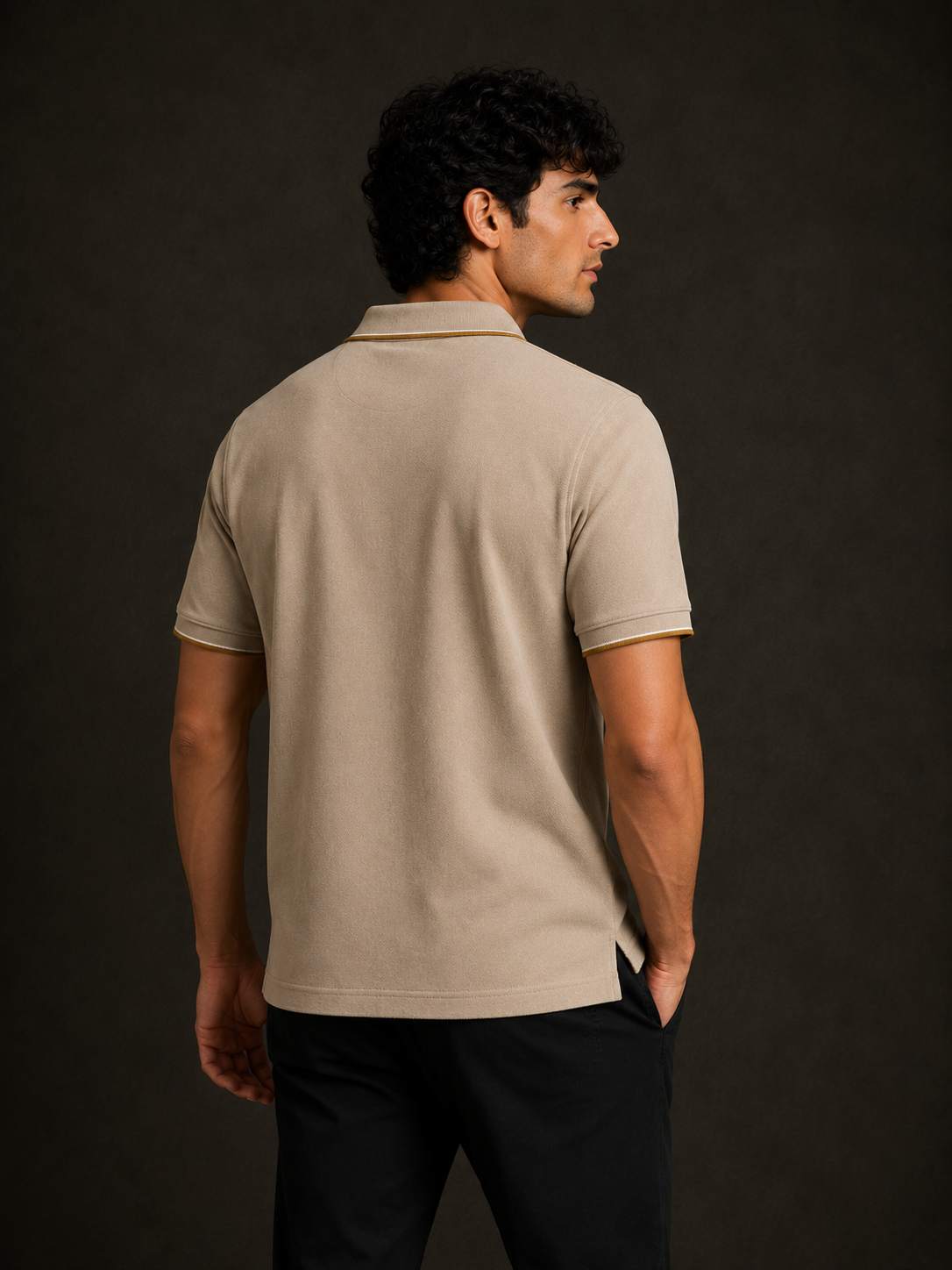 ZWURI Men’s Bird Eye Collared Polo T-Shirt