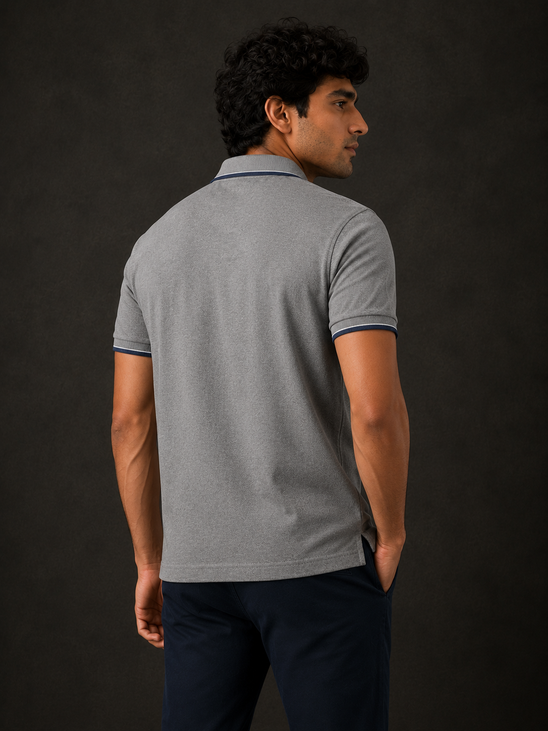 ZWURI Men’s Bird Eye Collared Polo T-Shirt
