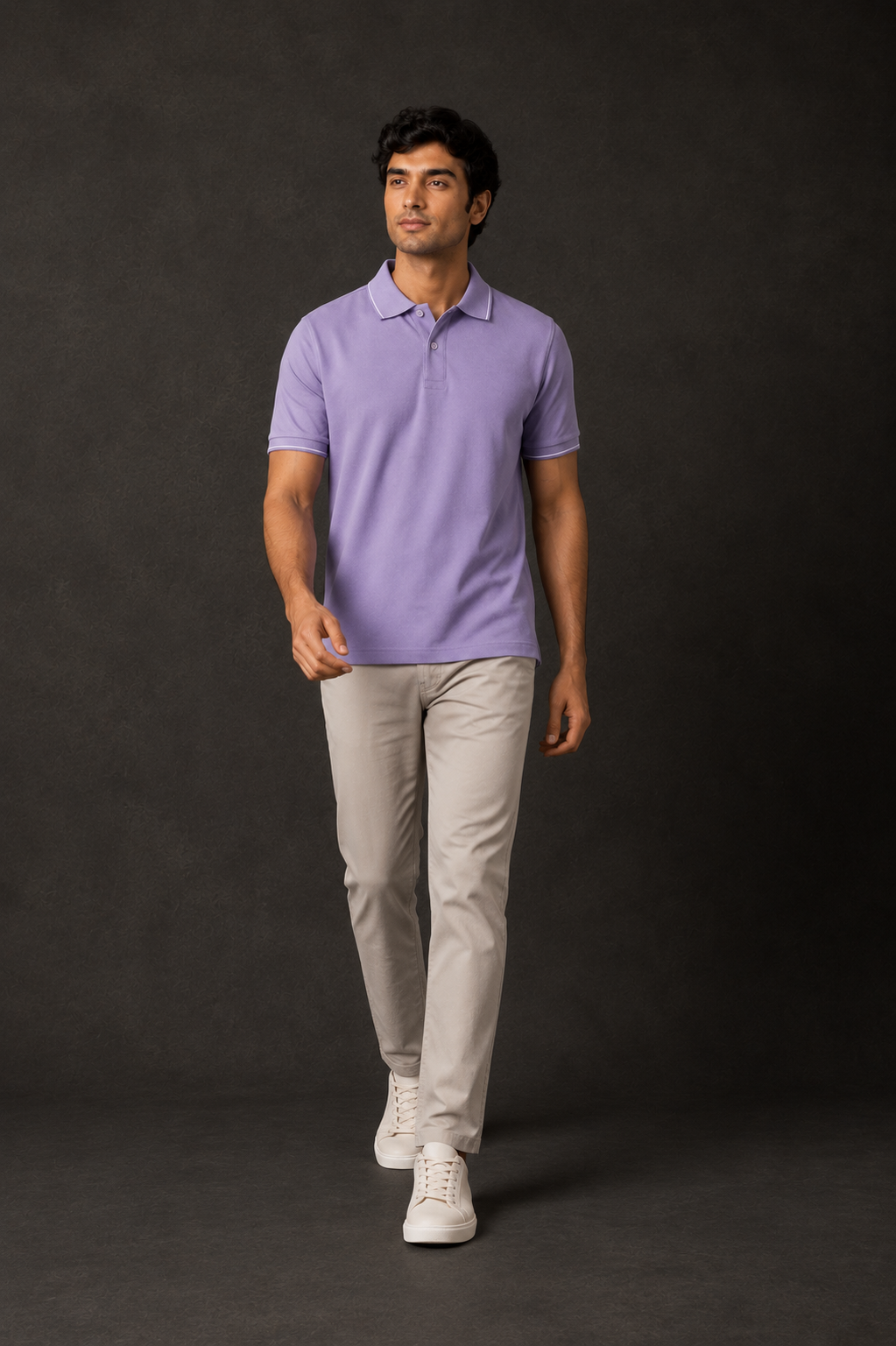 ZWURI Men’s Bird Eye Collared Polo T-Shirt
