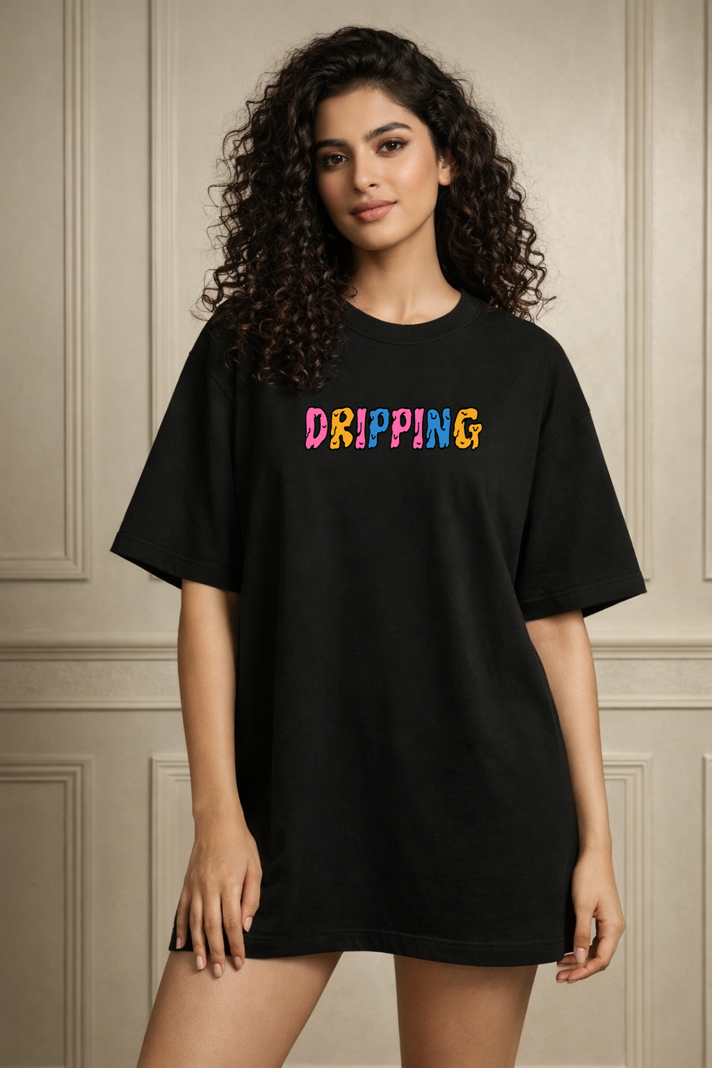Zwuri Women Dripping Oversized Tee