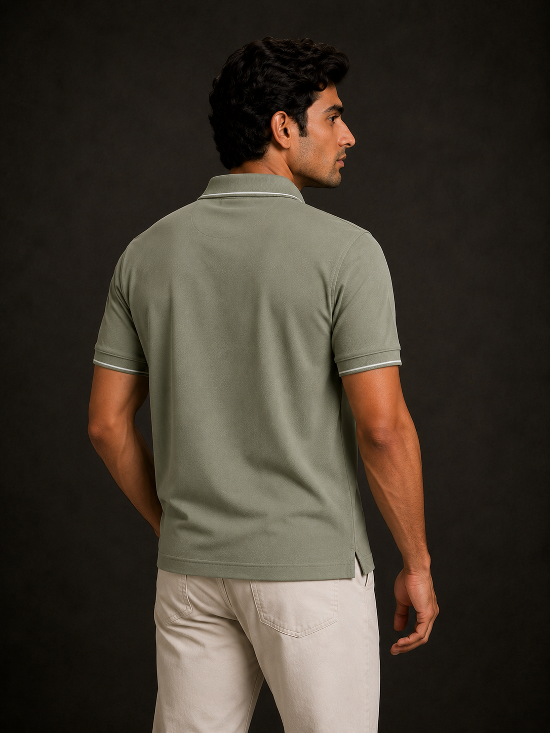ZWURI Men’s Bird Eye Collared Polo T-Shirt