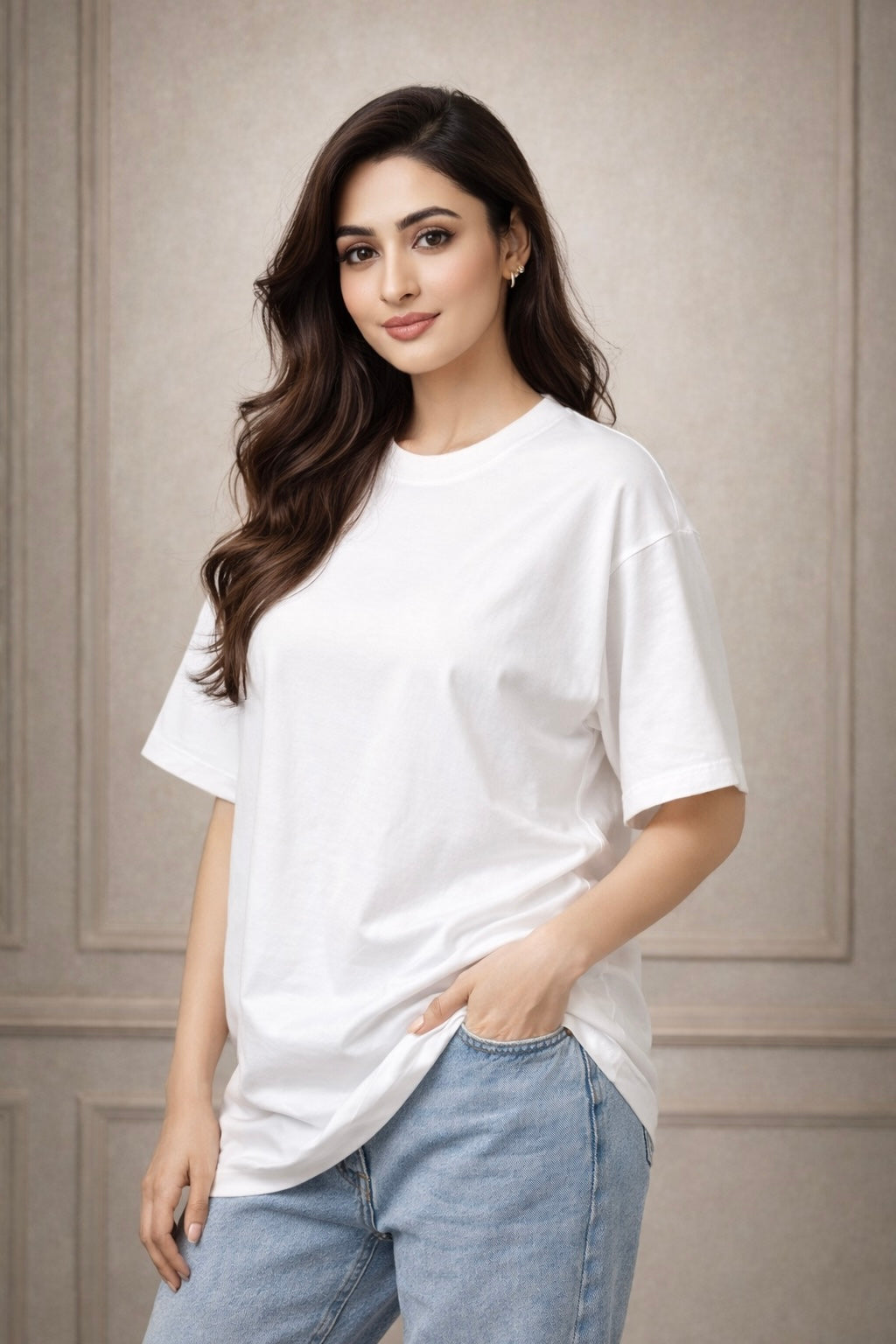 Zwuri Women Solids Oversized Tee