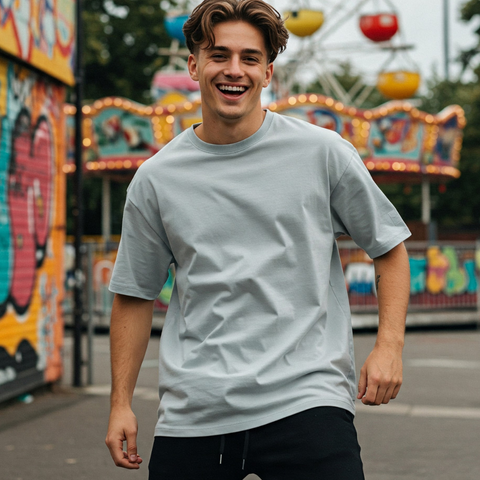 Classic Oversized Tee for Men – Crimson Red Solid & Statement-Free by Zwuri