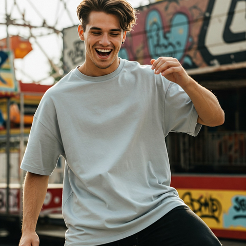 Classic Oversized Tee for Men – Crimson Red Solid & Statement-Free by Zwuri