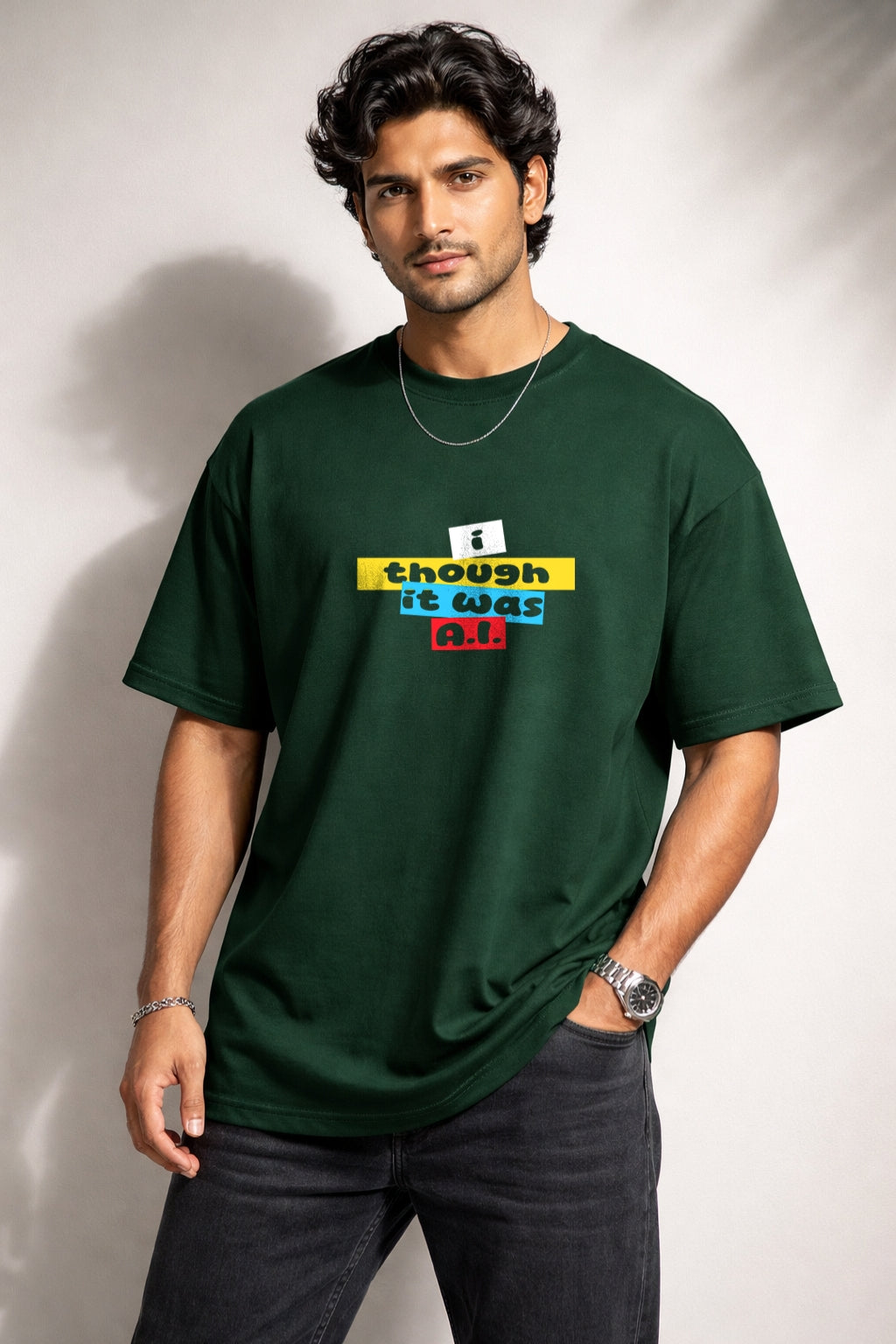 Zwuri Men It Was AI Oversized Tee